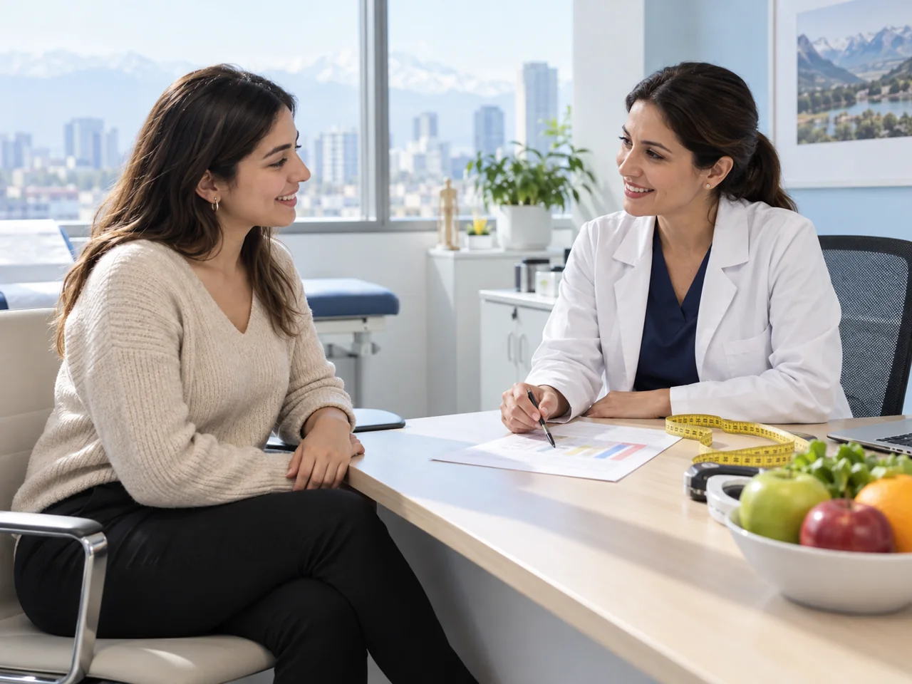 Imagen referencial de una evaluación nutricional en una oficina